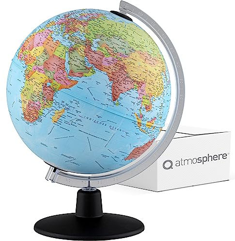 Q atmosphere® Constellation 25 AR - interaktiver 25 cm Kinder-Globus mit aktueller Augmented Reality App, Sternen-Leuchtglobus mit deutscher, polititscher Kartografie für Sternenbilder mit LED