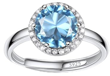 Bestyle Frauen Mondstein Ring Verstellbarer Kristall Ring Silber 925 für Damen Mädchen