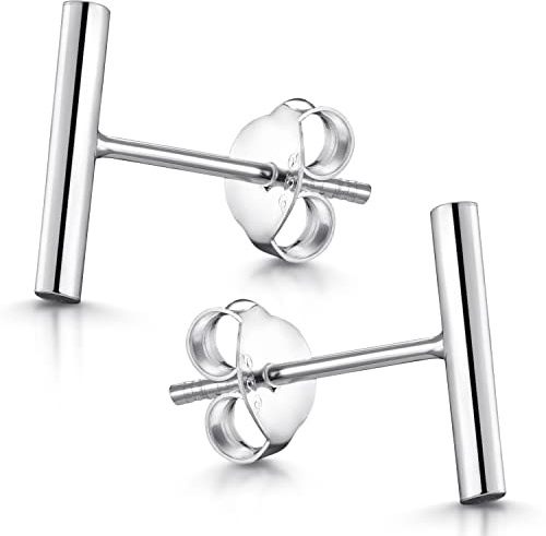 Minimalistische Stab Ohrstecker Silber 925 für Damen SO-352 | Ohrringe Stecker 10mm auch für 2. Ohrloch inkl. Schmuck Box von MATERIA by Matthias Wagner