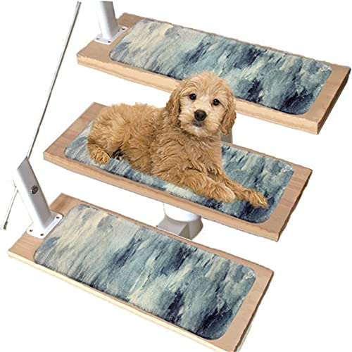 ZXFDM Selbstklebende Teppichstufen für Treppen im Innenbereich, Vintage Splash Ink Style, Treppenläufer für Holzstufen, rutschfeste Treppenmatten, Teppiche für Hunde, ältere Menschen und Kinder, 7