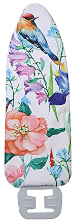 Highdi Bügelbrettbezug 140x50cm, Universal Einfache Installation Bügelbrettbezug für Dampfbügelstation, 3D Druck Blumen Bügelbrettabdeckungs mit 1 Bügeltuch (Lila Blume,140x50cm)