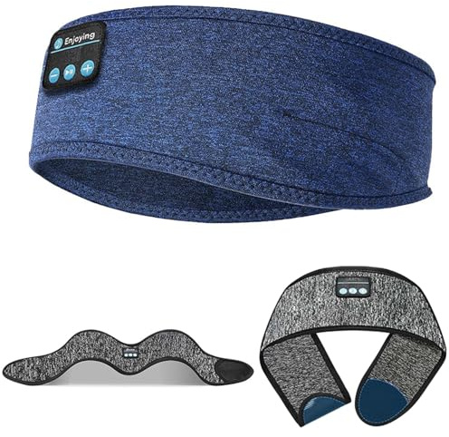 Glenmi Cuffie for Dormire Auricolari con Maschera for Gli Occhi, Fascia Bluetooth Cuffie for Dormire Fascia Sportiva Wireless, Altoparlanti Stereo HD Sottili, for chi dorme(E-Gray)