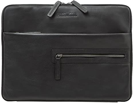 Pride and Soul 47533 - Schreibmappe TERRA mit Tabletfach, Businessmappe aus Leder, Dokumentenmappe, Mappe mit Notizblock, Organizer für Büro und Alltag, Tabletmappe ca. 25 x 34 x 2 cm, schwarz