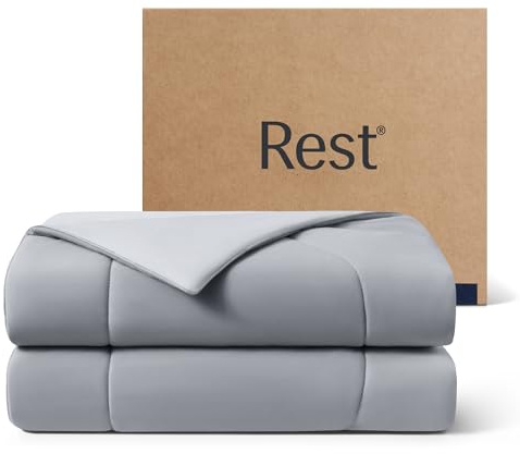 REST® Evercool® Cooling Comforter, Twin/Twin XL, Blanket for Hot Sleepers, All Season Bedding to Keep Cool for Night Sweats, Breathable Lightweight Blanket, 68x90 Inches, Cool Gray
