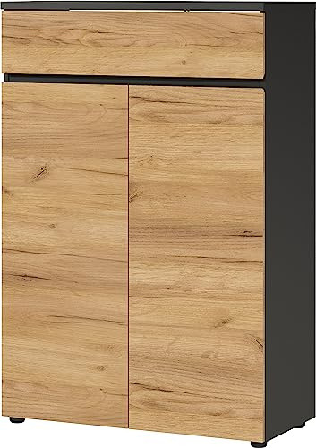Aktenschrank GW-Lissabon, mit Einer Schublade und Zwei Türen, griffloses Design, 80 x 120 x 40 cm (BxHxT)