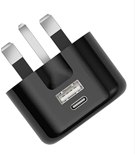 20W USB + Type C Fast Charger Plug For Samsung Galaxy S25 5g/S25 Ultra/ S24/ Z Fold 7/6/Flip 7/6/ A35 5G /A55 5G /A73 5G /A16 /A15 5g/ A26 20W Dual Port USB + USB C PD Wall Plug Travel Fast Charging