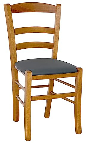okAffareFatto di Zimbardi Costanza Stuhl aus Holz mit hellem Walnussholz mit Sitz aus Kunstleder,