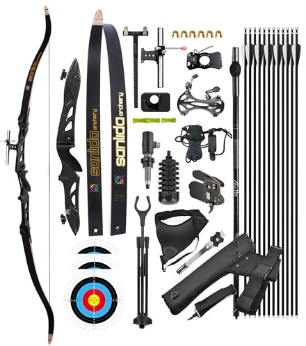 surwolf Takedown Recurvebogen Set für Erwachsene,Wettkampf Recurvebogen,66/68/70,16~40lb,Sportbogen,Langbogen,Jagdbogen