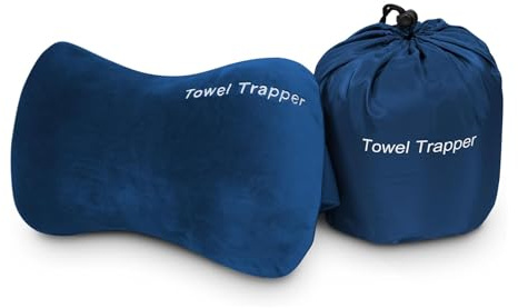 ITSA Towel Trapper | Memory Foam Travel & Beach Pillow | Sunlounger Strap | Portable Pillow | Towel Gripper | Neck Support (Royal Blue)