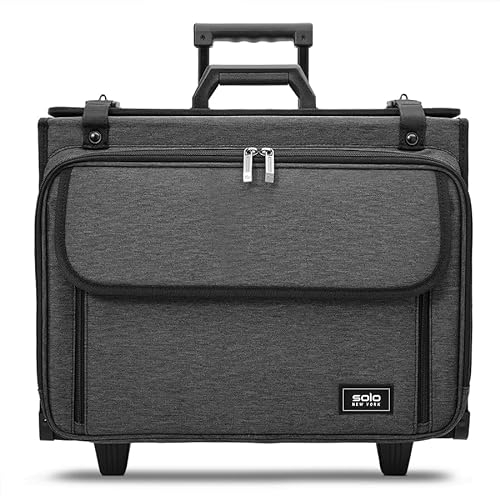 Solo New York Rolling Catalog Tasche mit Rollen, Laptoptasche, Rolltasche für Damen und Herren, Handgepäckgröße für Reisen, Rechtsanwälte, passend für 17,3-Zoll-Computer, Morgan Grau