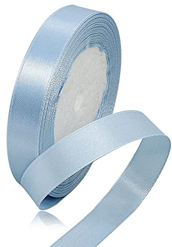 XMASOLD Nastro di raso, 22 metri, azzurro, larghezza 20 mm, per confezioni regalo, fai da te, bouquet, progetti di cucito, creazione di fiocchi, decorazioni di compleanno e matrimonio