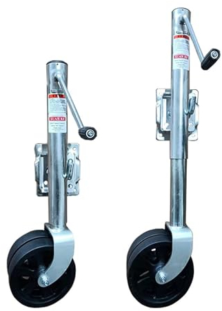 QICBYING Heavy Duty Marine Swivel Trailer Jack - Folding Trailer Jack, Trailer Jockey Wheel, Steel Trailer Jack Wheel, 20cm Dual Wheel, 900kg Pound Capacity, For Trailer, Caravans/Trailer Accessories