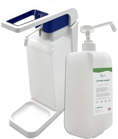 Blanc HYGIENIC Set: Blanc Hygienic Hebelspender 1.000ml + 2X 1 Liter Lotion Cremeseife mit vormontierter Pumpe Farbe Weiß/Blau