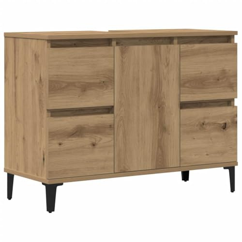 vidaXL Tvättställsskåp artisan ek 80x33x60 cm konstruerat trä, tvättställsskåp, vaskskåp, badrumsskåp, handfatsskåp