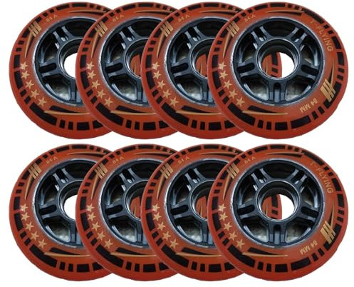 ANWEALTH Inline Skate Rollen Indoor/Outdoor Rollschuh Räder 84 mm mit Lagern (8er Pack) 84A Rollschuhräder Rollschuhradersatz