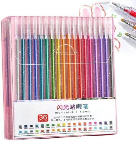Glitterpennor,Gel Glitterpennor - Färgglada skrivpennor,Glitterpennor Outline Marker Pens Set Artist färgade pennor Tillbehör för vuxna Barn för målarfärg Skriva