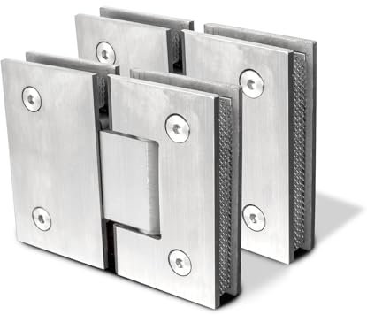 Cokritsm 2PCS Charnières de porte de douche en verre argenté Charnières de porte en verre à 180 degrés Pièces de rechange avec matériel de montage Pince de porte de salle de bain en acier inoxydable p