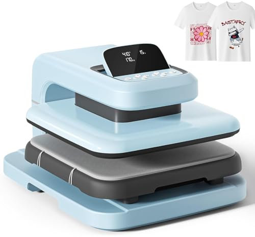 Presse à chaud automatique, machine de presse à chaud par sublimation, avec pression réglable et réglages de température/temps, chauffe rapidement et uniformément Presse à chaud for HTV, sublimation(W