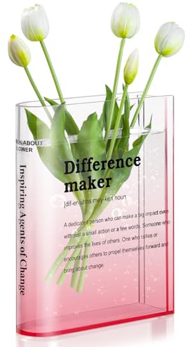 BuyCard Acrylic Book Vase – Clear Book-Shaped Decor for Book Lovers