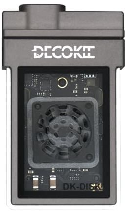 DECOKEE M.2 NVMe - Carcasa SSD Formato 2230, USB 3.2 Gen2, LED RGB, Enfriamiento Activo, Compatible con iPhone 15/16, Steam Deck, PS5 (Blanco)
