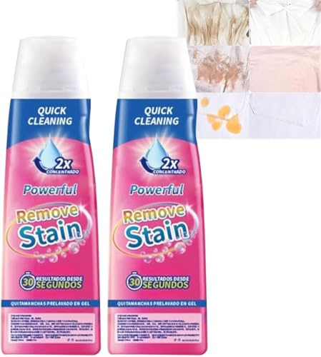 Nano Stains Remover Quick Cleaning Gel, Cleaner Heavy Duty Stain Gel, Non Bleach Laundry Stain, Active Enzyme, Household Stain Remover, for Carpet, Coffee Marks, Oil (2 PCS)