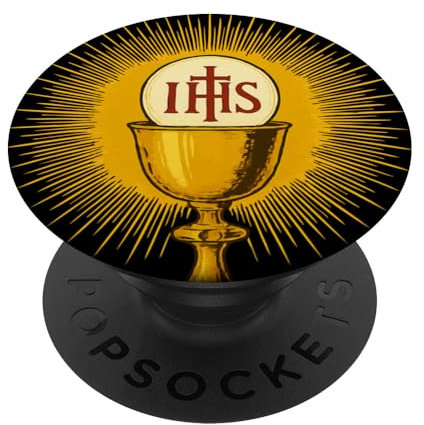 Calice pour la Messe Catholique Sainte Eucharistie IHS Première Communion PopSockets PopGrip Adhésif