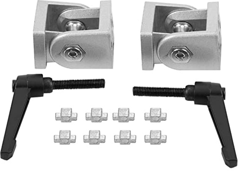 Bosiyrggrl 2Pcs Die Cast Aluminum Flexible Pivot Joint Connector with Handle Corner Hinge for Aluminum Extrusion Profile 40S