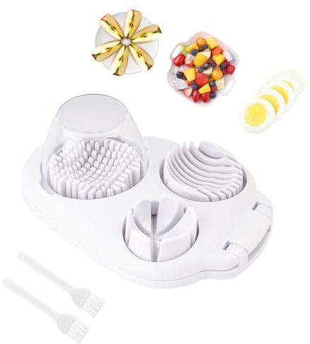 Egg Slicer 3 in 1 - Slicer Tool, Boiled Egg Cooker, Egg Slicer for Boiled Eggs, Egg Peeler Opener Cutter Separator Boiler Cracker Slicer, with Stainless Steel Blades