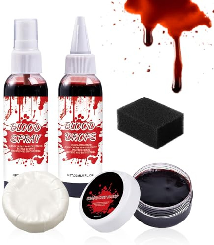 Kit De Halloween Sang Kit de Gel Sanguin Dégoulinant et Épaissi avec Savon