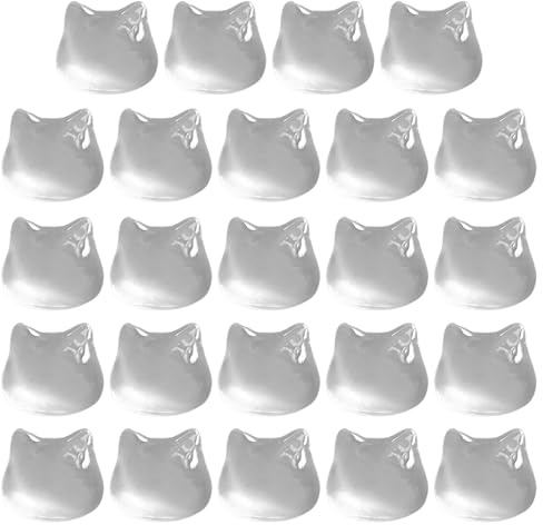 Self-Adhesive Keycaps - 24 Pieces Raised Keyboard Stickers for Long Nails - 3D Cat Head Shape, Comfortable Touch, Transparent, Tight Fit, Suitable for Women with Long Nails, Work, Study and Games