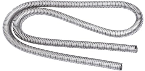 BUGUUYO Stainless Steel Threaded Wire Cable Protection Sleeve Flexible Metal Hose for Heavy Machinery and Industrial Use Metal Cable Protector for Construction Agriculture Petrochemical