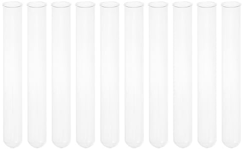 QUMIIRITY 10 Stück Transparente Glas Reagenzgläser mit Gerolltem Rand Ø 2cm X 15cm Laborröhrchen für Wissenschaftliche Experimente und Flüssigkeitsaufbewahrung