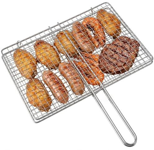 Paniers à grillades, panier à poisson, panier de barbecue en acier inoxydable de qualité professionnelle avec poignée verrouillage pour poisson et légumes, accessoires grille griller 13, 8