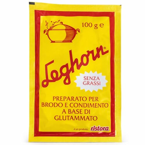 Preparato per Brodo e Condimento 100 g – Ristora Leghorn Insaporitore a Base di Glutammato – Senza Grassi – Esaltatore di Sapore per Minestre, Pasta, Risotti e Sughi