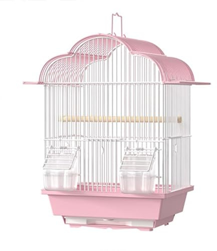 fågelburar Fågelbur Hem Fågelvilla Lådchassi Expansionsportar Handtag Nymfparakiter Undulater Javasparvar För hemmabruk(Pink,Stor)