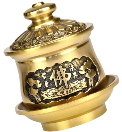 ifundom Coppa Buddista Oro in Rame Stile Luxury Retro per Tempio | Uso Domestico, Maneggevole e Resistente alla Rottura, Coppa delle Offerte Rituali, Tazza d Buddista