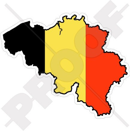 BELGIEN Belgier Karten-Flagge 120mm Auto & Motorrad Aufkleber, Vinyl Sticker