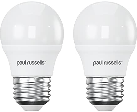 paul russells LED Light Edison Screw E27, 60w Equivalent, 6.5W 806 Lumens LED Bulbs, 6500K Bright Daylight, Mini Globe Frosted G45 ES Golf Ball Energy Saving (Not Dimmable) Lightbulbs, 2 Pack