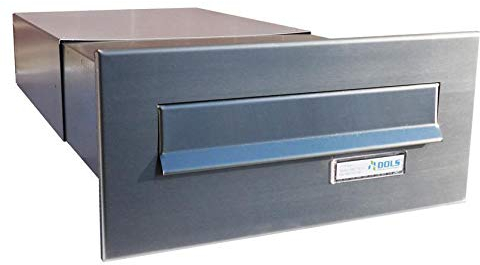 Edelstahl Mauerdurchwurf Briefkasten - Tiefe 39-62 cm- B-042
