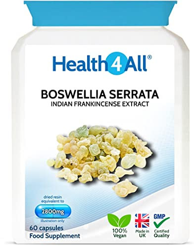 Health4All Boswellia Serrata Extract 2800mg (303mg boswellic acids per Capsule) 60 Capsules 2 Months Supply, Purest OA & Joint Support Supplement, High Strength Indian Frankincense Resin | Made in UK