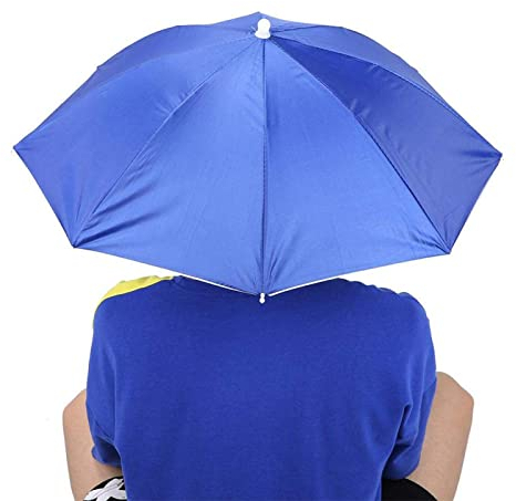 Nivvity Fishing Hat Umbrella, Outdoor Sonnenschirm 65 Cm Sonnenschutz Winddichter Kopfschirm Tragbarer Regenschirm Angelschirm (königsblau)