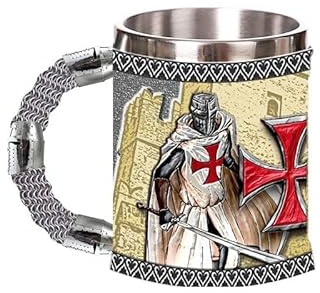 UD Jarra de Cerveza Decoracion Caballeros Templarios. Fabricada en Resina y Acero. Tamaño 12cm