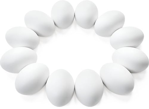 JOYIN 24 st 6 cm vita träägg, påskägg, för barn, påskägg, gör-det-själv måla ditt eget äggdekor, jakt påskäggsfyllmedel