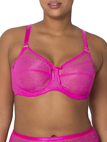 Smart & Sexy Reggiseno da Donna in Pizzo e Rete, Copertura Totale, Senza Ferretto, per Una modellatura Naturale, Rosa Medio., 5D