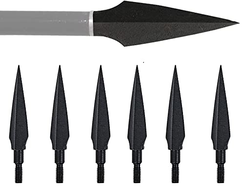 Huntingdoor 12er Pfeilspitzen Jagdspitzen Bogensport Traditionell Fest Metall Spitzen Reinschrauben für Bogenpfeile Armbrustpfeile Armbrust Bolzen (Type 1-125GRAINS)