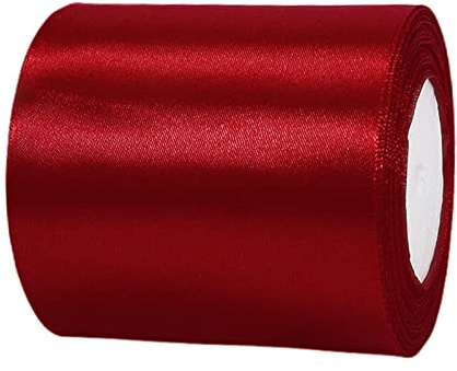 22m Satinband Geschenkband Weinrot 100mm Breit,Auto Seidenband Dick Schleifenband Satin Dekoband Geschenkverpackung Deko Band Stoffband für Halloween Weihnachten Hochzeit Taufe Geburtstag DIY