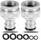 Messing Schlauch Wasserhahn Connector Adapter, 3/4 Zoll und 1/2 Zoll 2 in 1 Messing Weibliche Wasserhahn Connector - für Schlauch, Gewinde Wasserhahn Adapter (Silber)