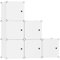 C&AHOME Organizzatore di contenitori a cubo con ante, ripiani a 6 cubi, armadio, libreria modulare in plastica fai-da-te ideale per camera da letto, soggiorno, 36,6L x 12,4L x 36,6H Milky -DOOR
