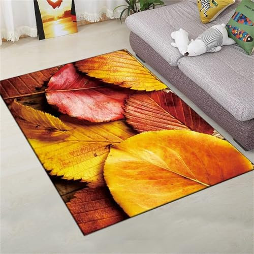 RUGMRZ Weihnachtsläufer Landschaftsblumensalon Teppich deko Kamin Orange 18 treppen Balkon Teppich Outdoor weihnachtsläufer abwaschbare teppich200x300CM