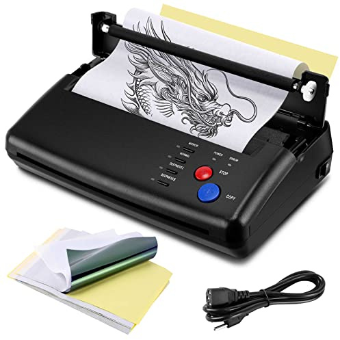 PHYBEP Tattoo Transfer Stencil Machine Copier Printer with 20pcs Free Tattoo Stencil Transfer Paper Tattoo Transfer Stencil Machine